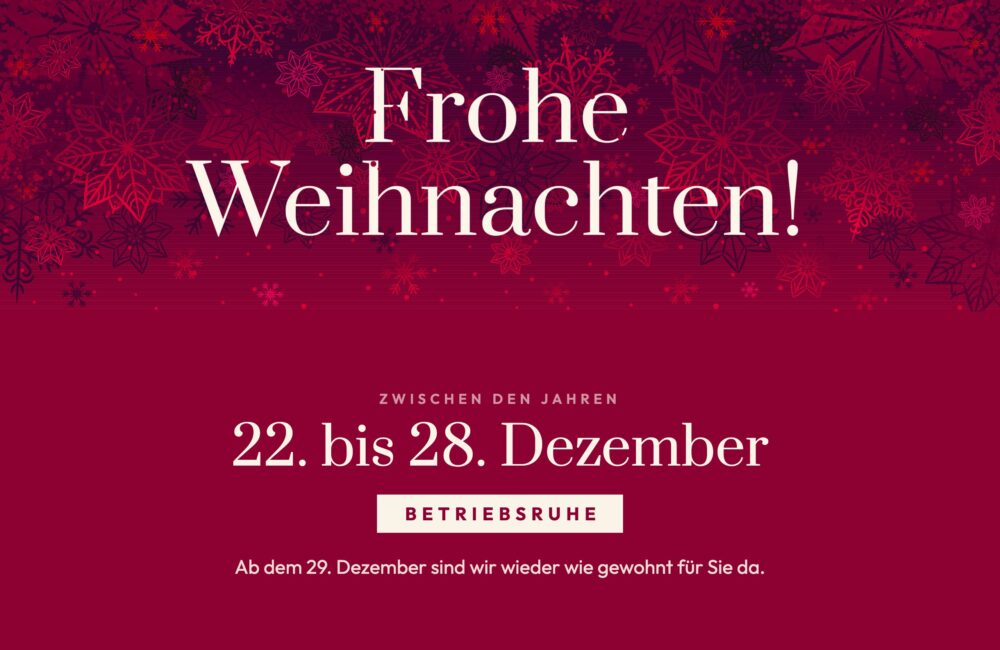 Frohe Weihnachten – der Landgasthof Zehner ist vom 22. bis 28. Dezember in Betriebsruhe, ab 29. Dezember wieder wie gewohnt geöffnet